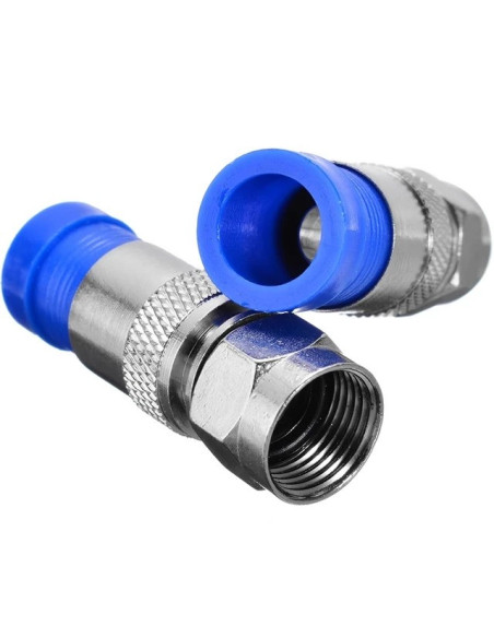 Conector F compresie, plastic, pentru cablu coaxial RG6